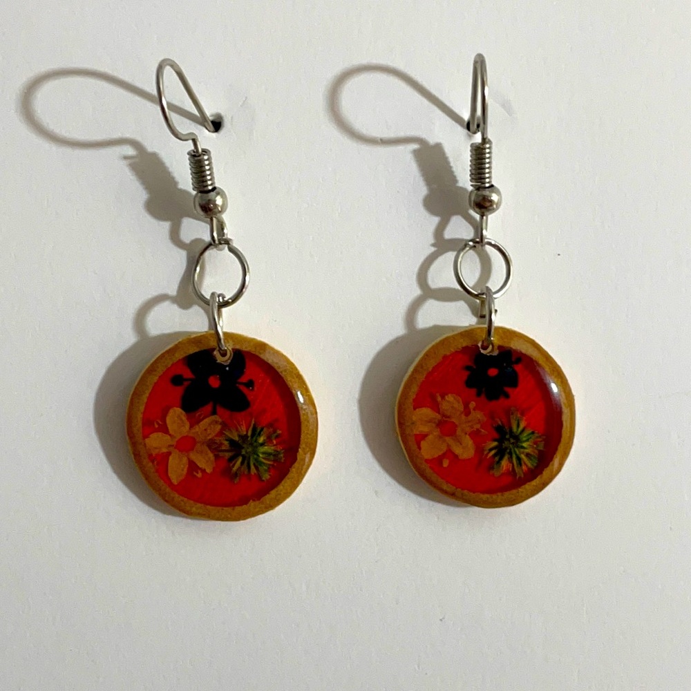 Hand crafted floral earrings